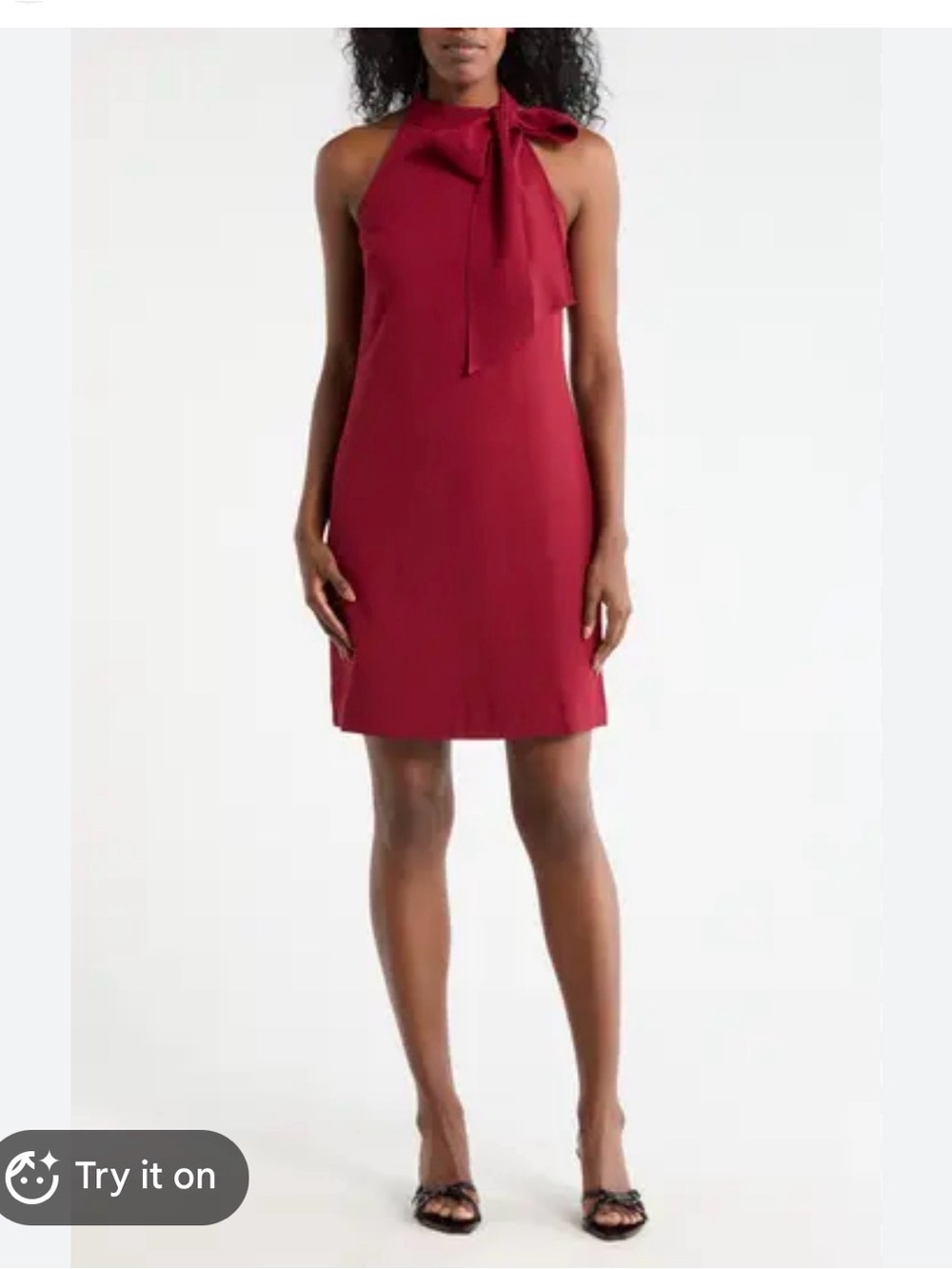 Vince Camuto Tie Neck A-Line Dress